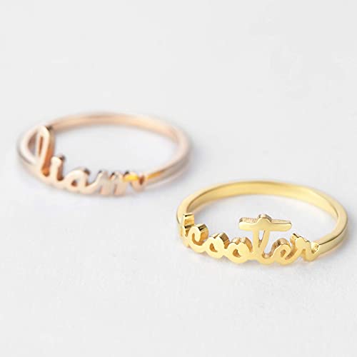 Stackable Name Ring - 18k Gold Plated