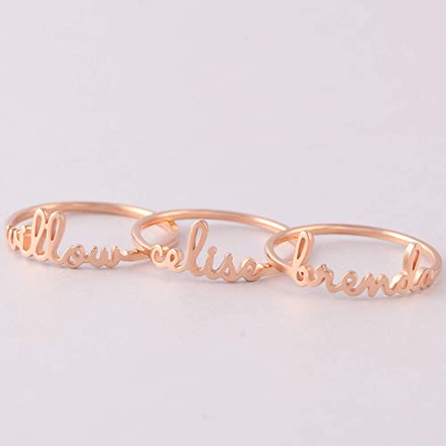 Stackable Name Ring - 18k Gold Plated