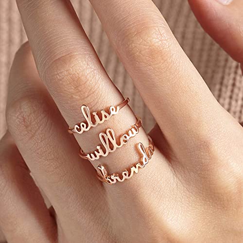 Stackable Name Ring - 18k Gold Plated