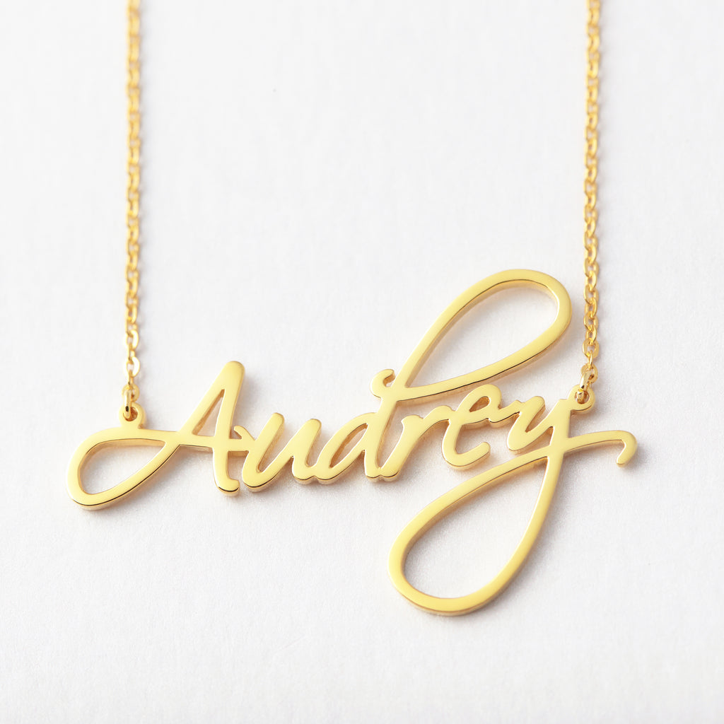 Nameplate Necklace - 18k Gold Plated