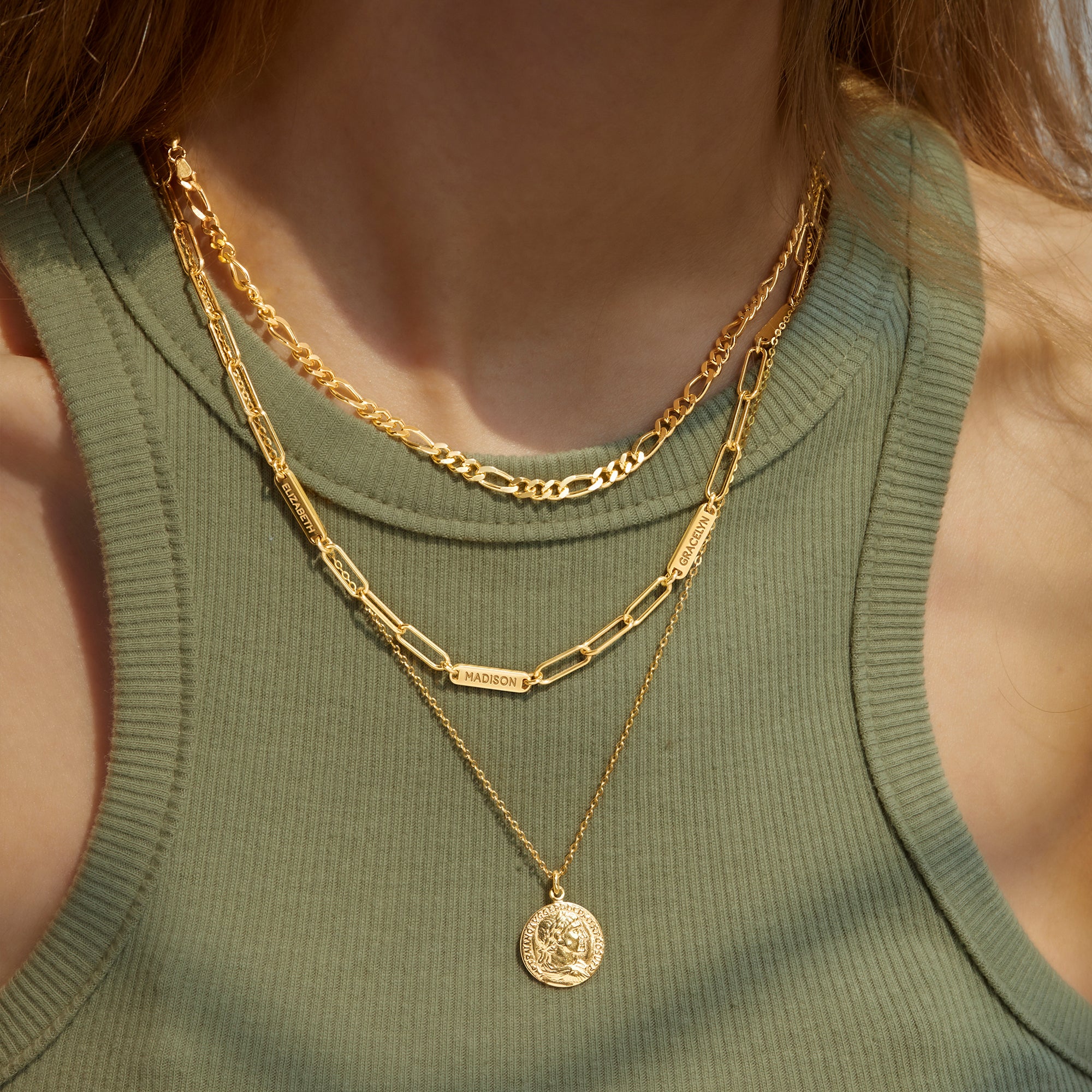 Multiple Name Necklace - 18k Gold Plated