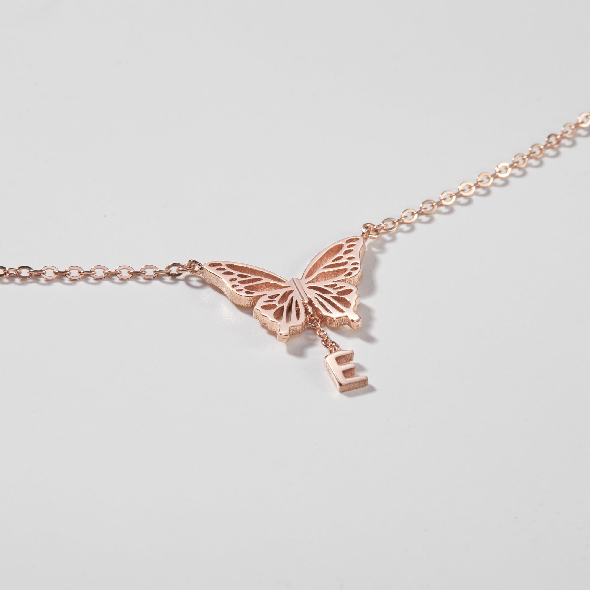 Initial Butterfly Necklace - 18k Gold Plated