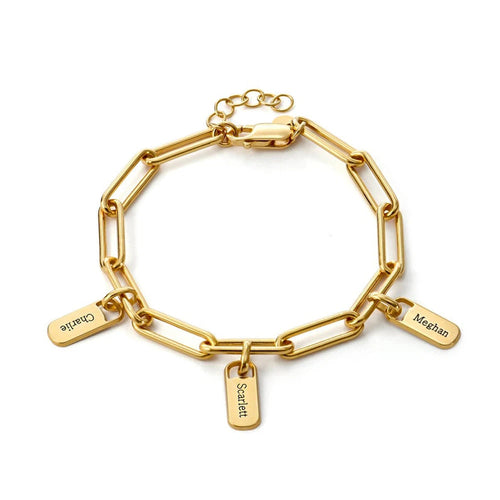 Multiple Nameplate Bracelet - 18k Gold Plated