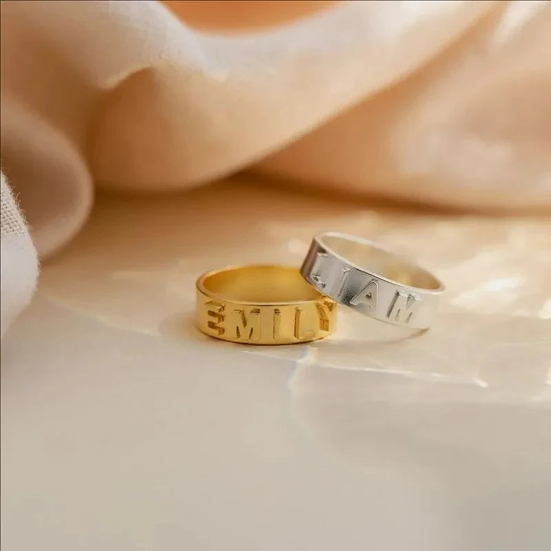 Simplified Name Ring – 18k Gold Plated