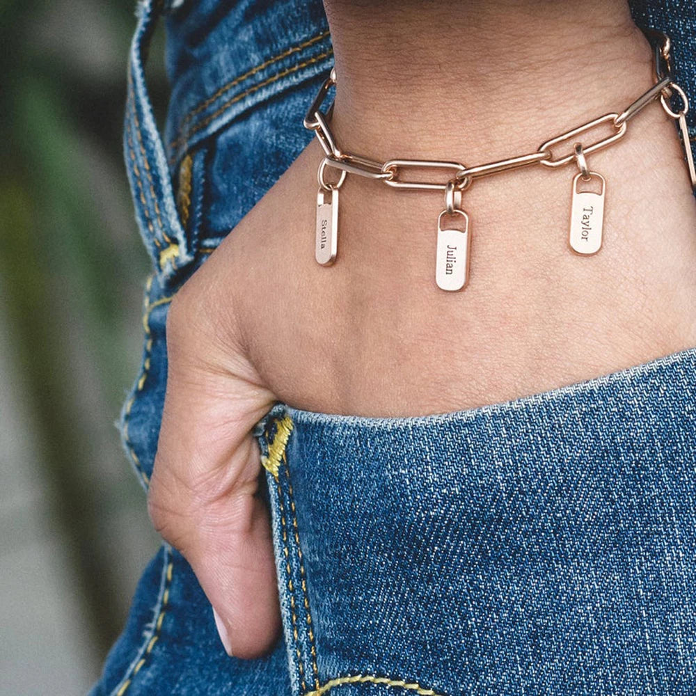 Multiple Nameplate Bracelet - 18k Gold Plated