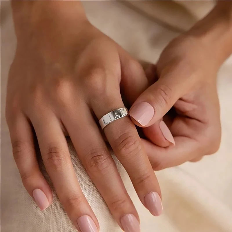 Simplified Name Ring – 18k Gold Plated