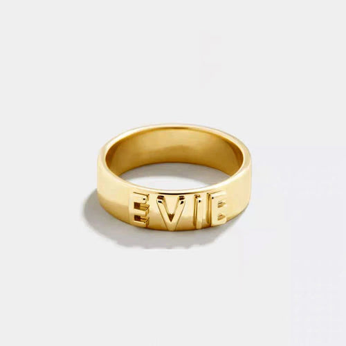 Simplified Name Ring – 18k Gold Plated