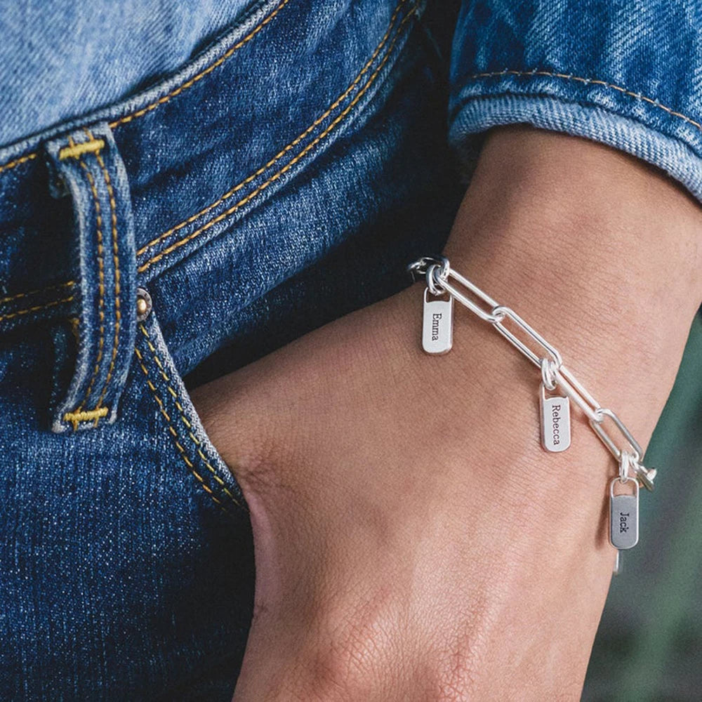 Multiple Nameplate Bracelet - 18k Gold Plated
