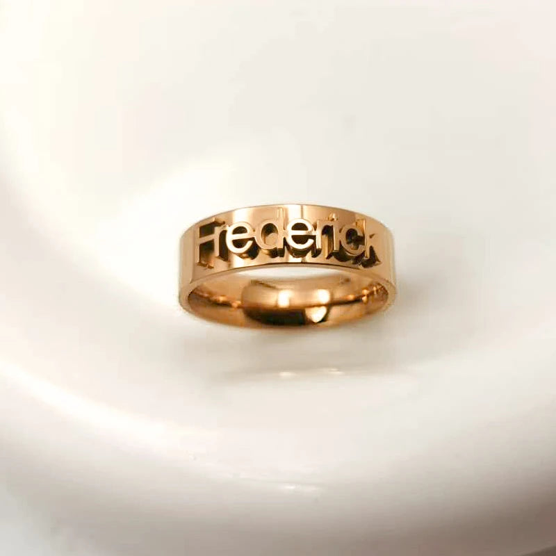 Simplified Name Ring – 18k Gold Plated