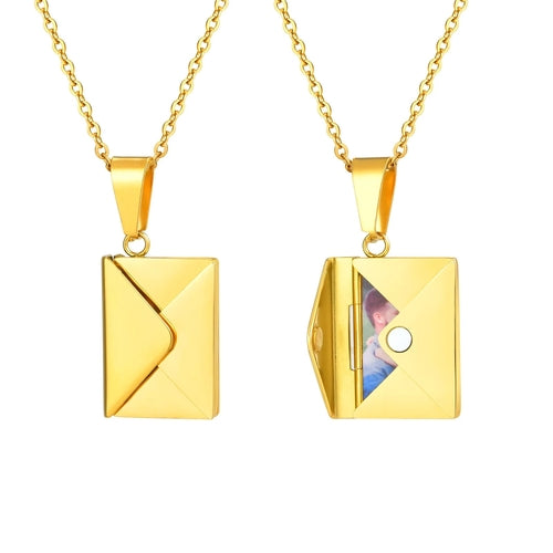 Envelope Photo Necklace – 18k Gold Plated
