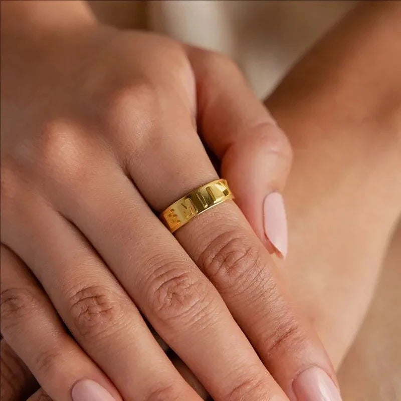 Simplified Name Ring – 18k Gold Plated