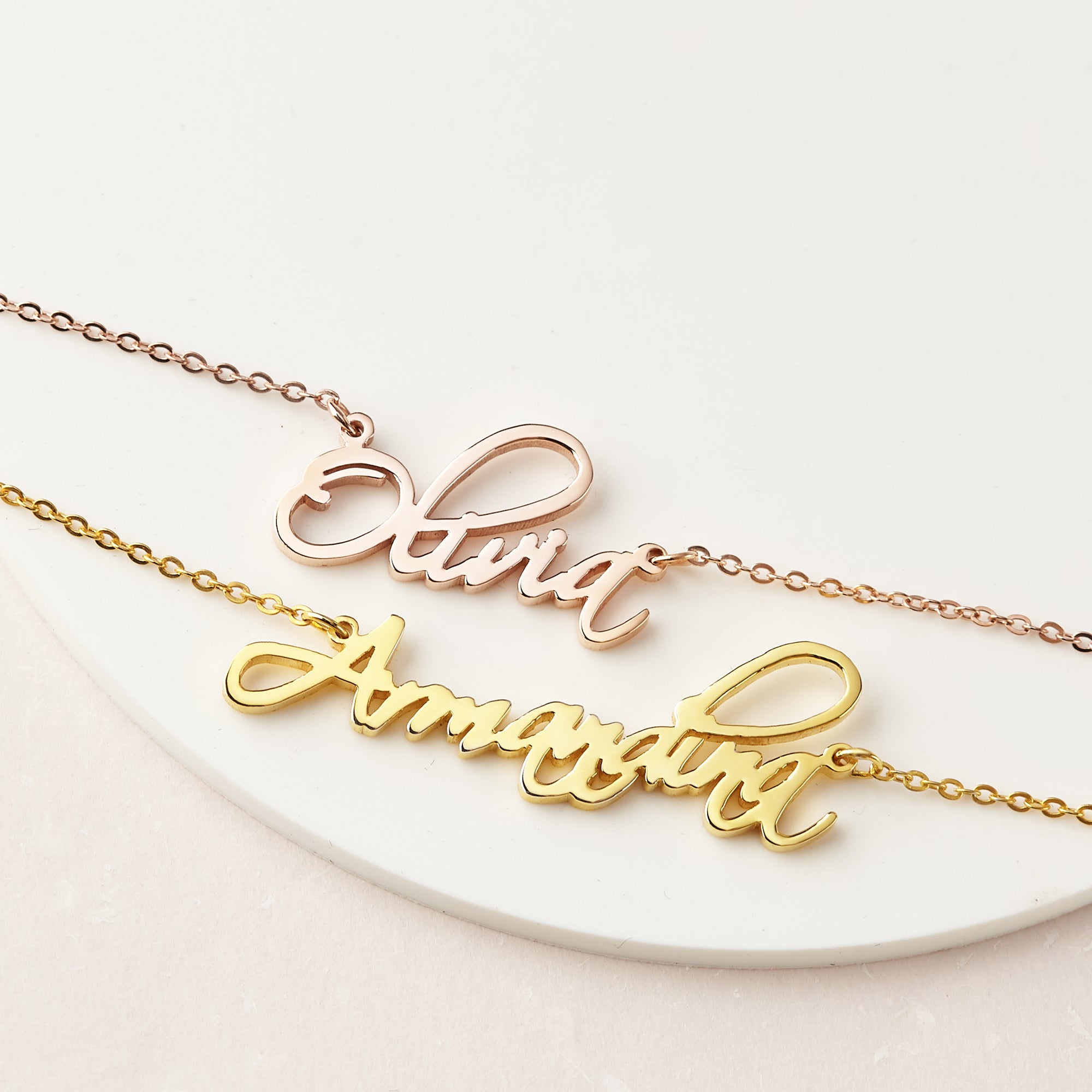 Nameplate Necklace - 18k Gold Plated