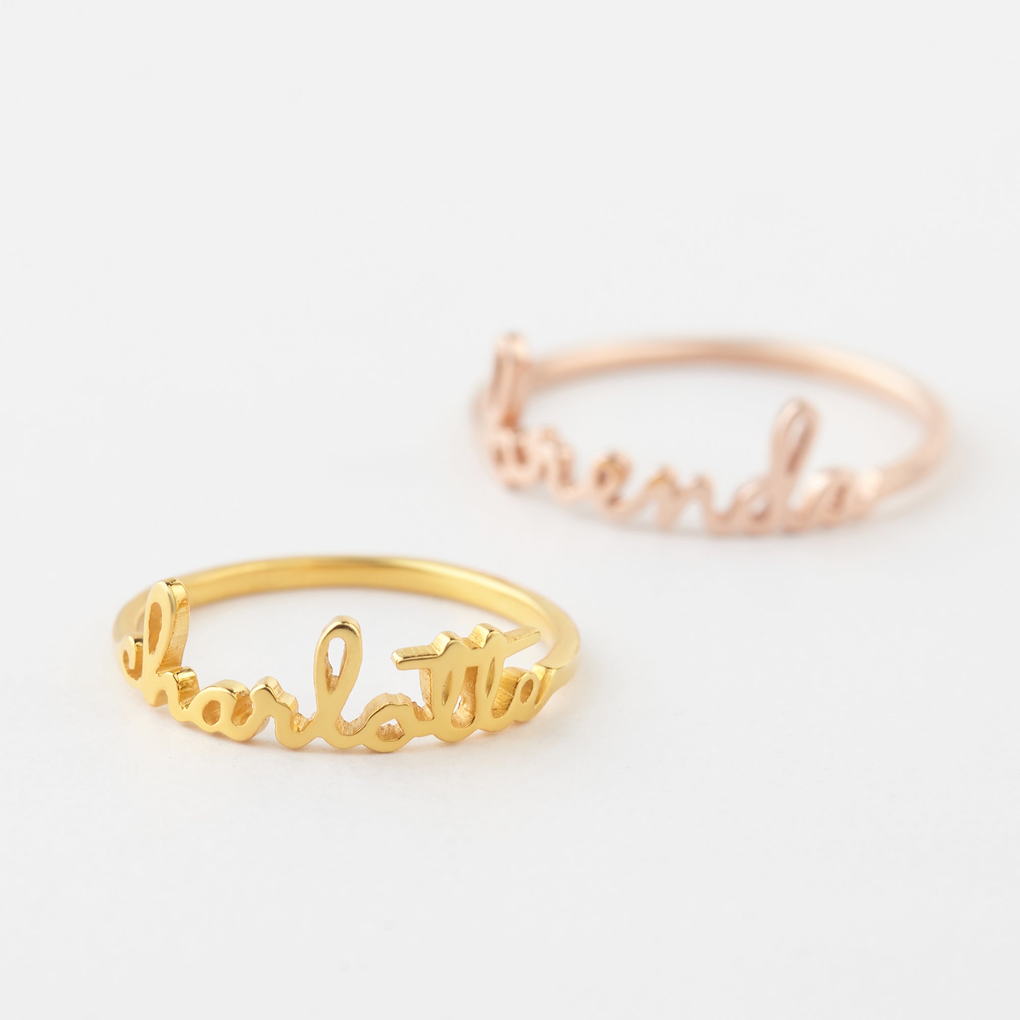 Stackable Name Ring - 18k Gold Plated