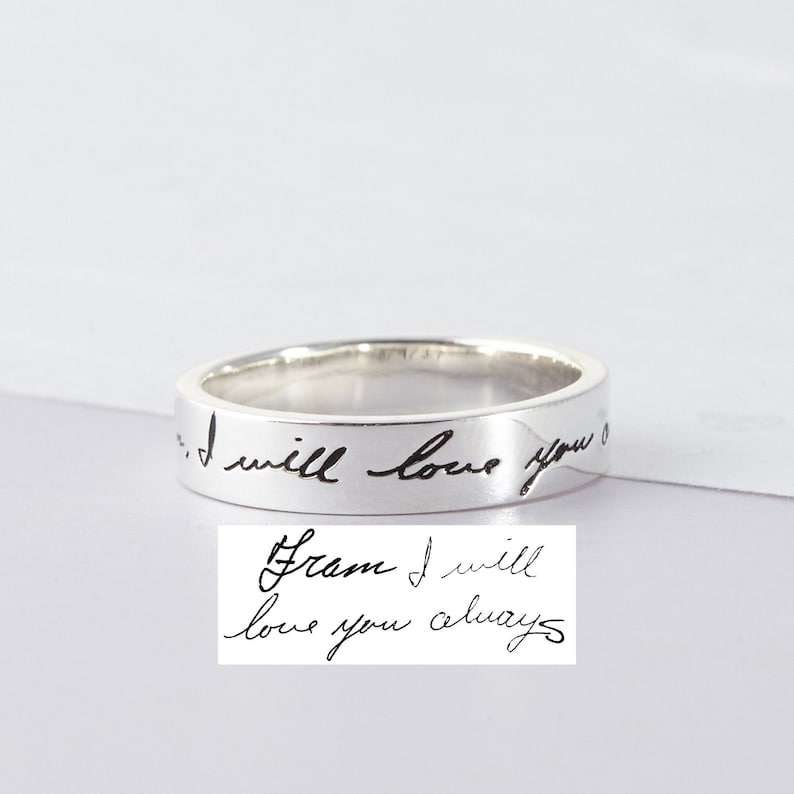 Custom Handwriting Ring - 18k Gold Plated