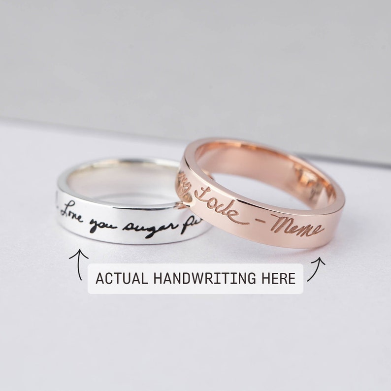 Custom Handwriting Ring - 18k Gold Plated