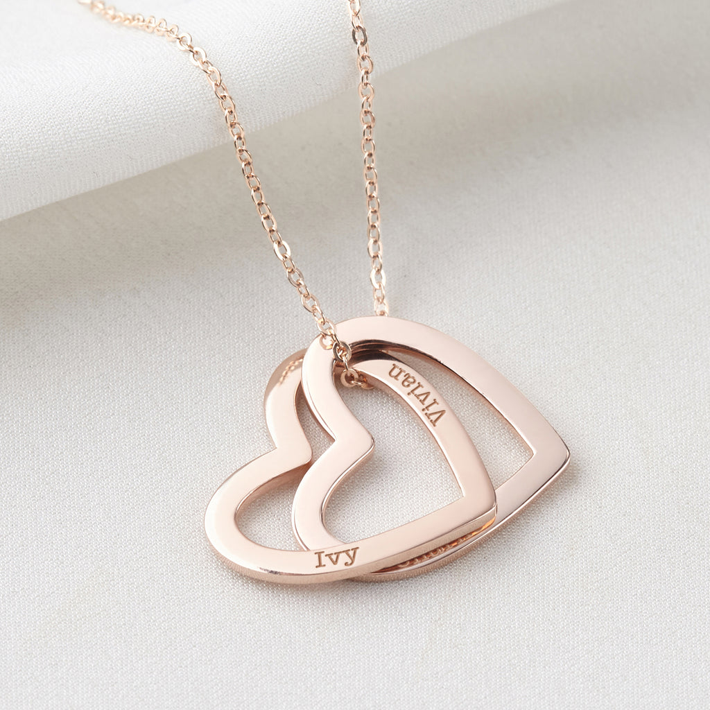 Heart Name Necklace - 18k Gold Plated