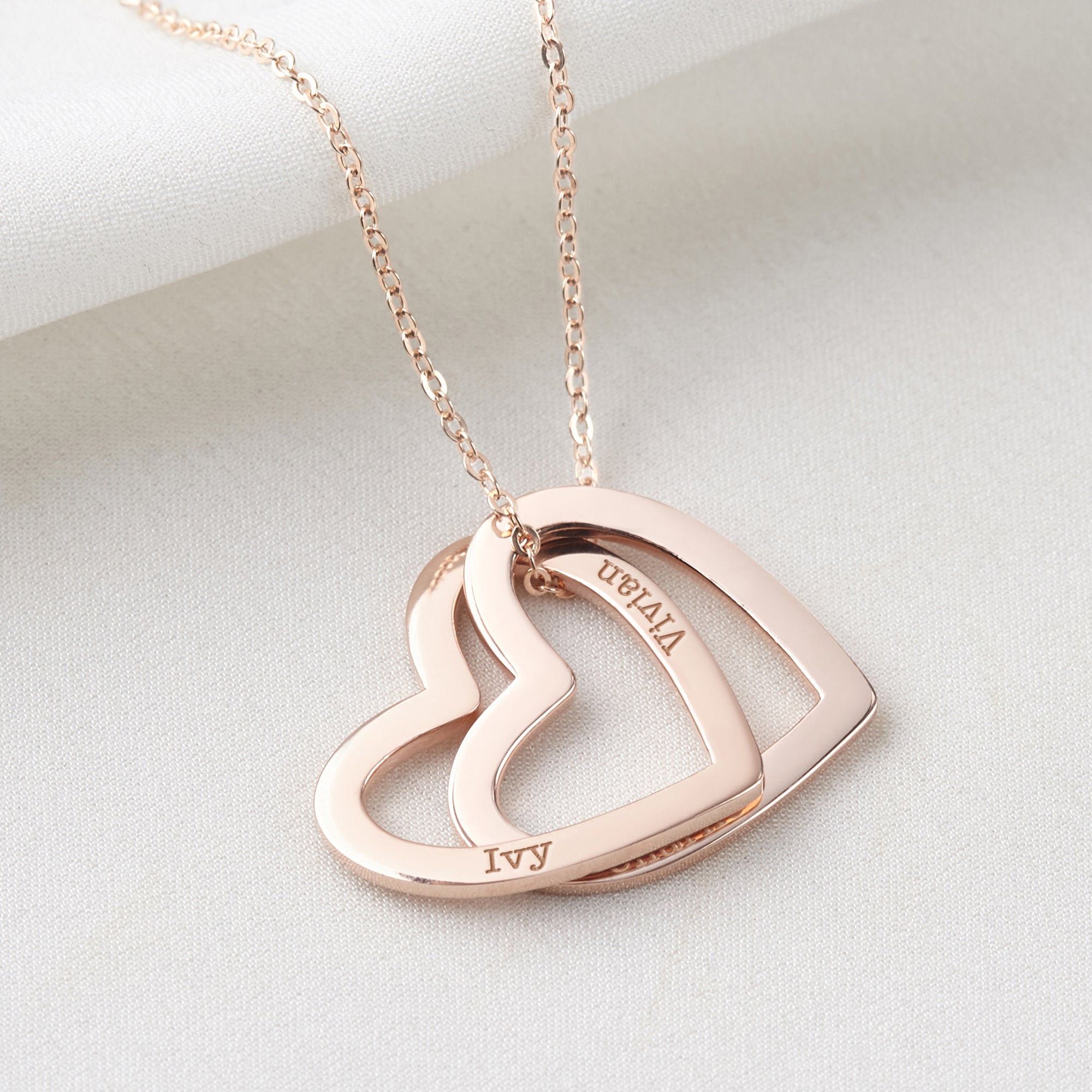 Heart Name Necklace - 18k Gold Plated