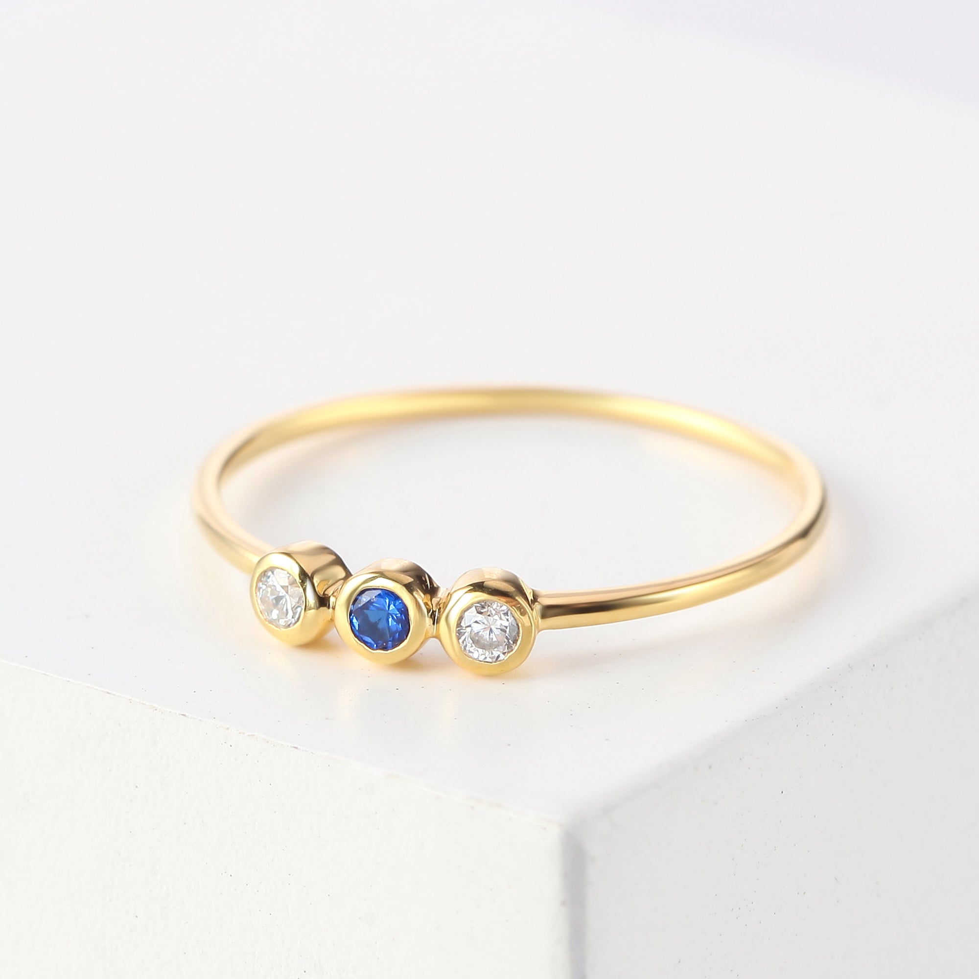 Birthstone Ring - 18k Gold Plated