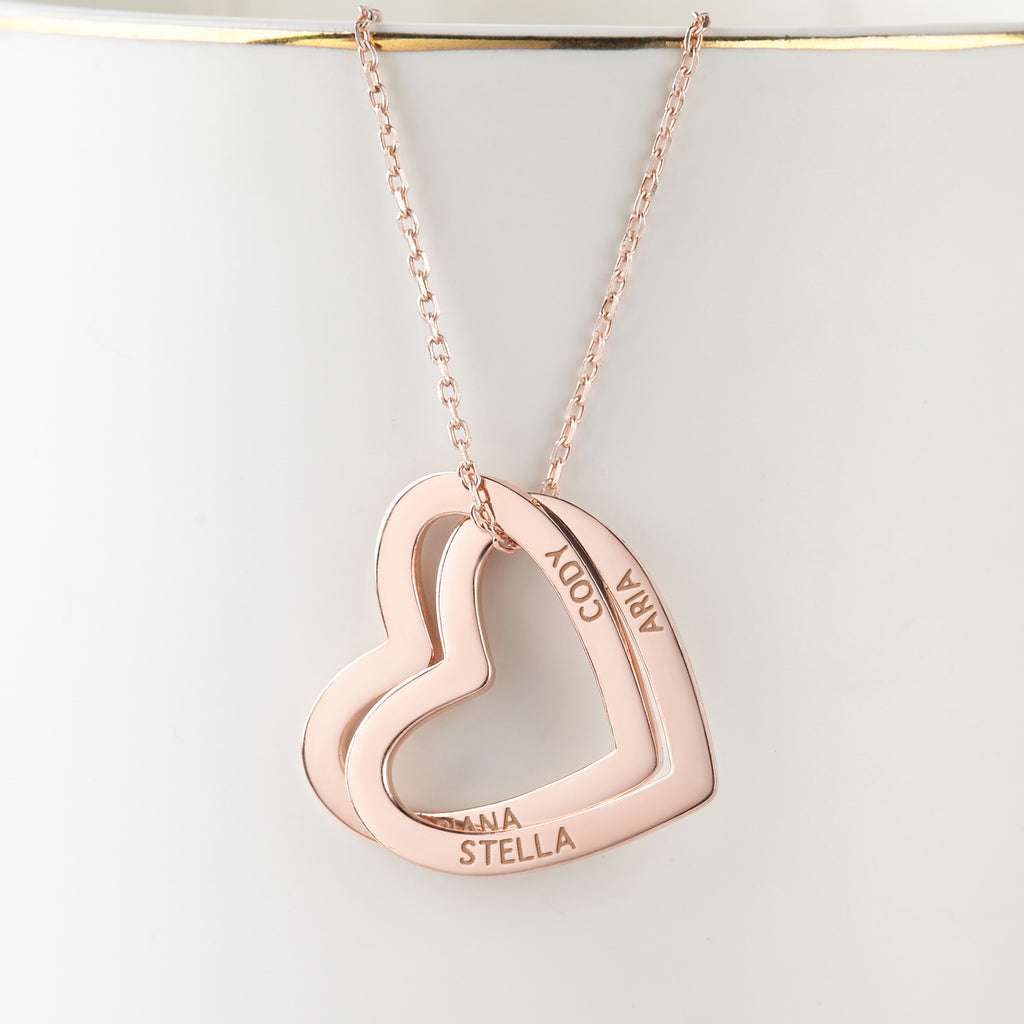 Heart Name Necklace - 18k Gold Plated
