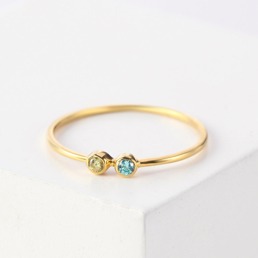 Birthstone Ring - 18k Gold Plated