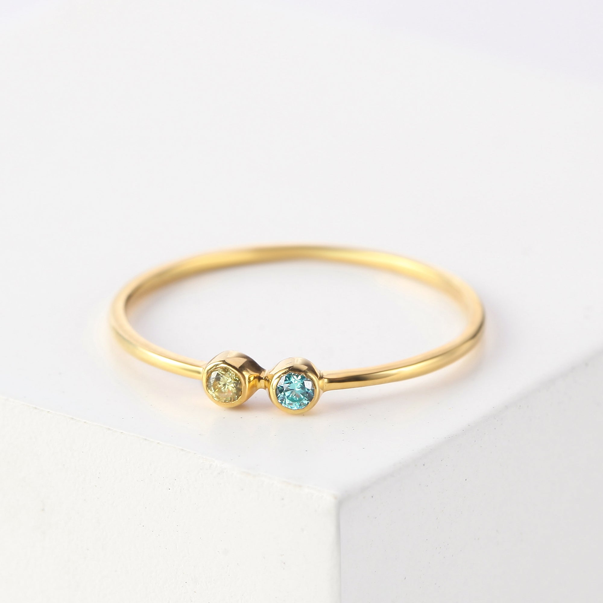 Birthstone Ring - 18k Gold Plated
