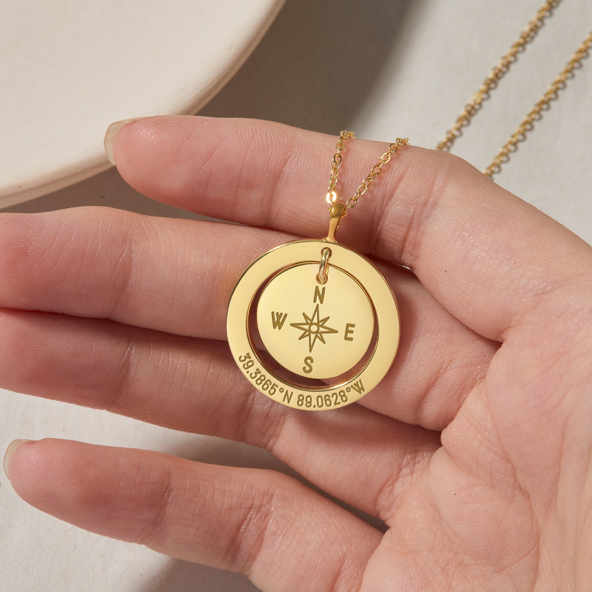 Coordinates Necklace - 18k Gold Plated