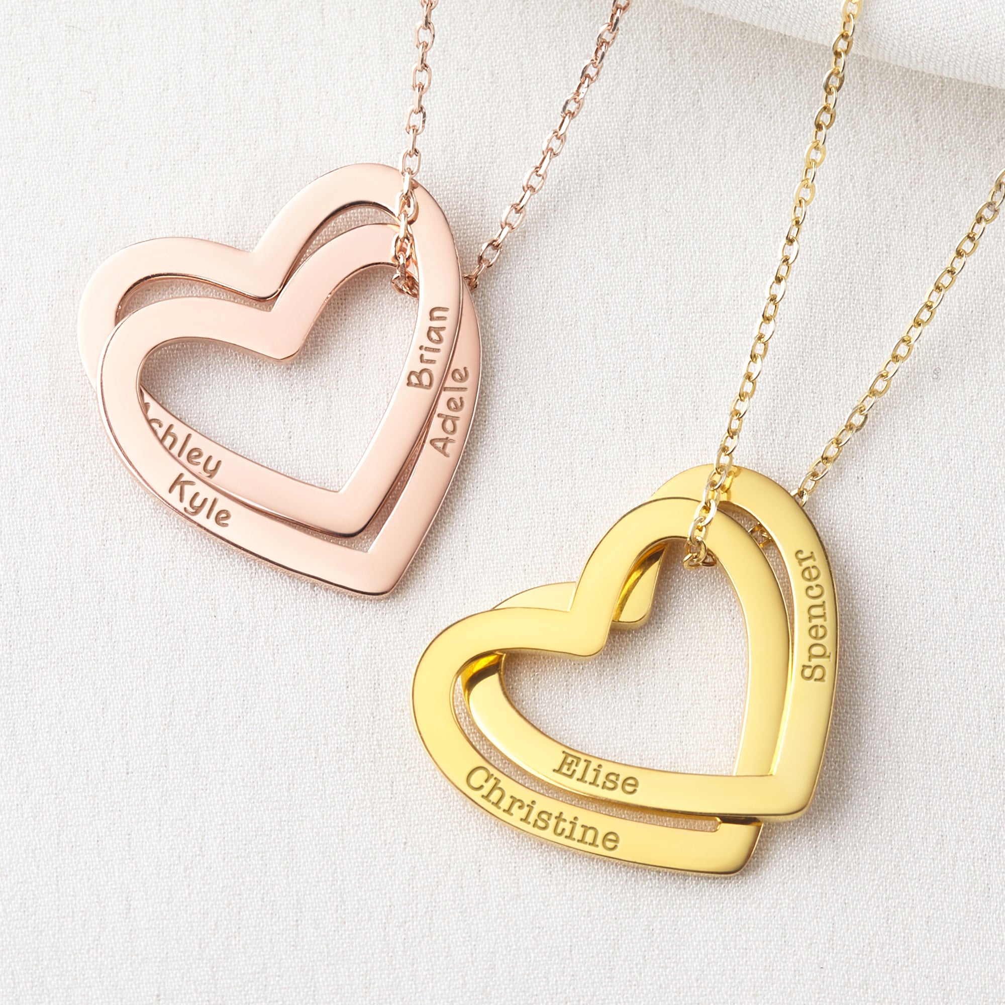 Heart Name Necklace - 18k Gold Plated