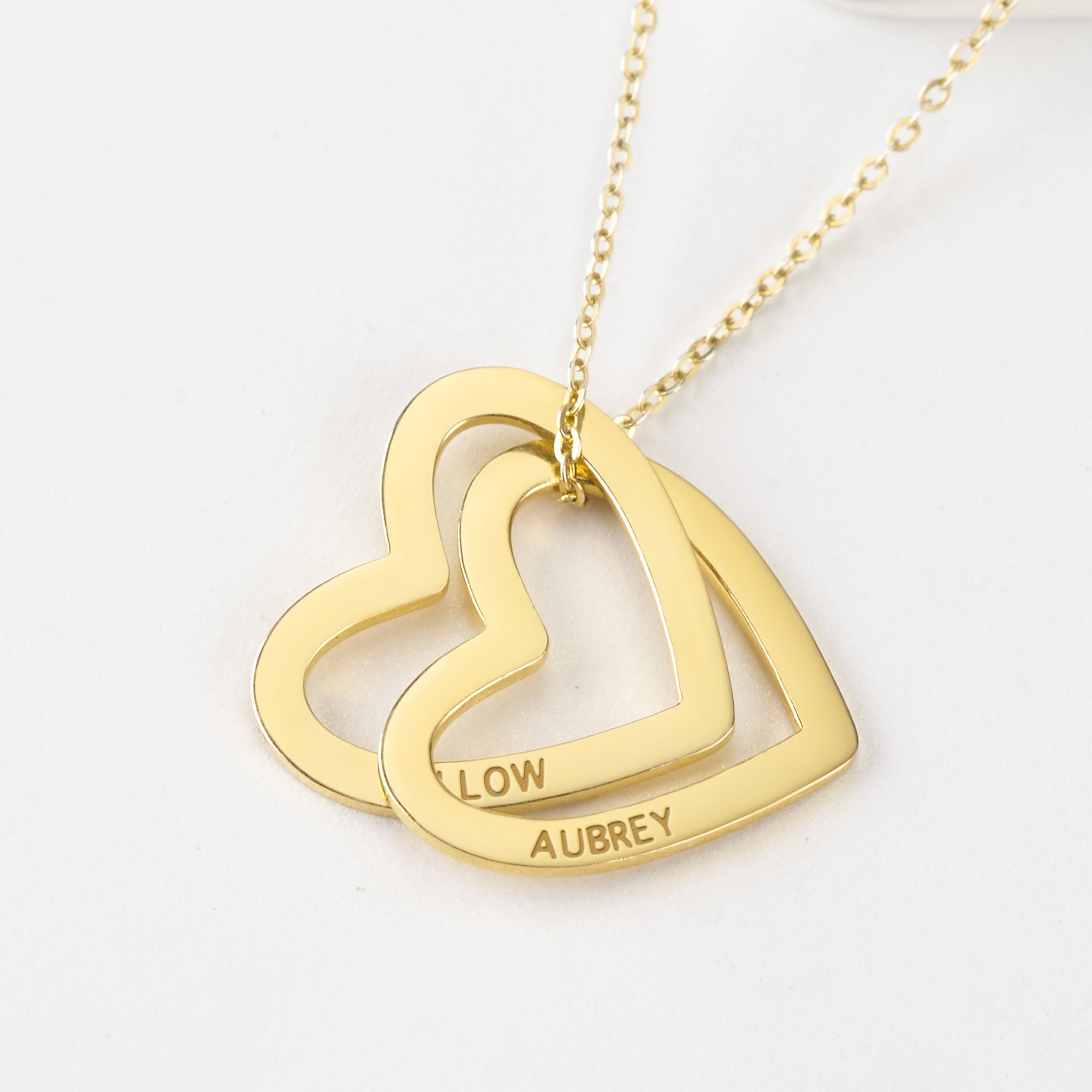 Heart Name Necklace - 18k Gold Plated