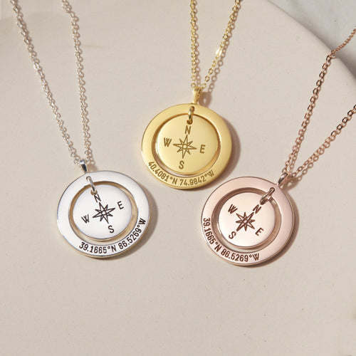 Coordinates Necklace - 18k Gold Plated