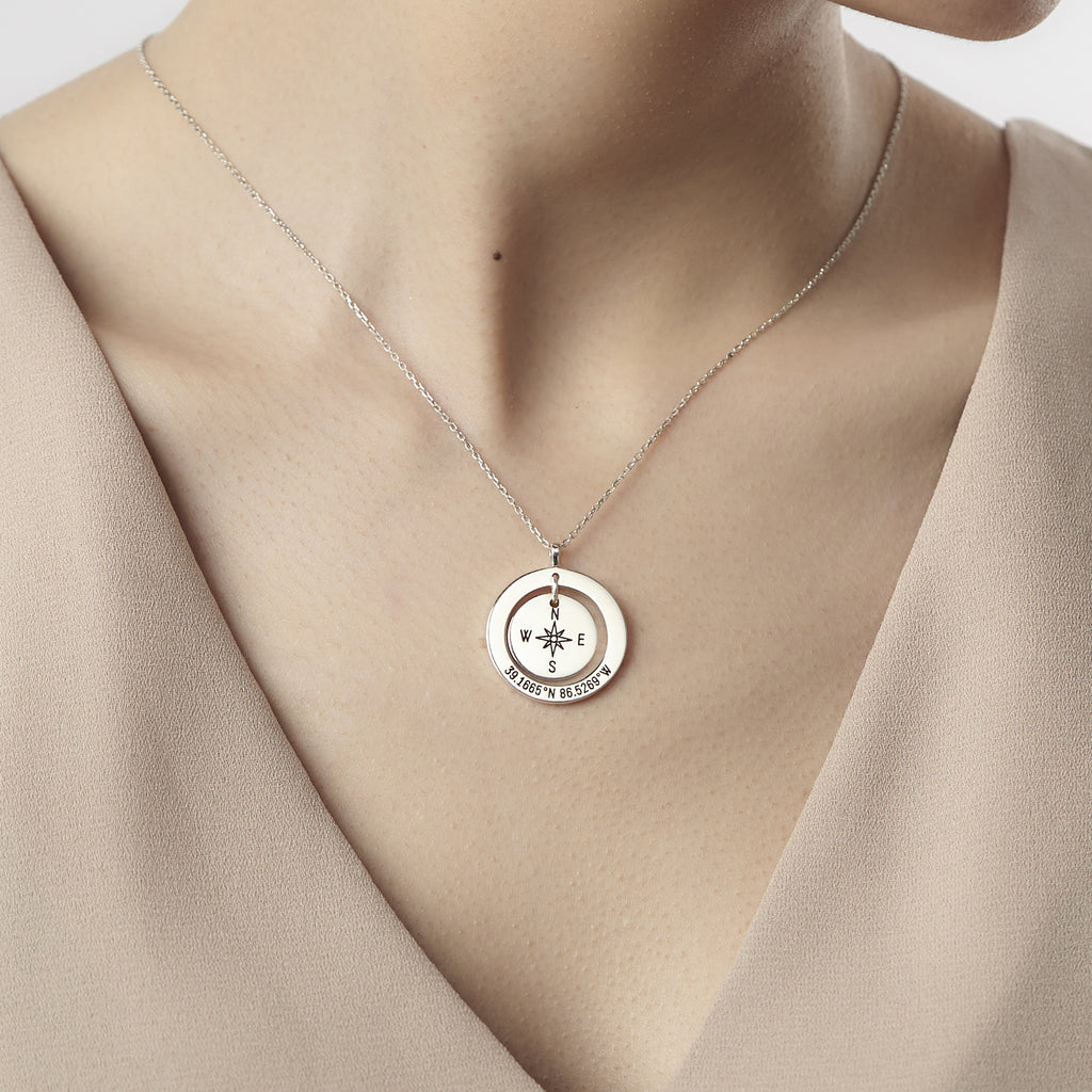 Coordinates Necklace - 18k Gold Plated