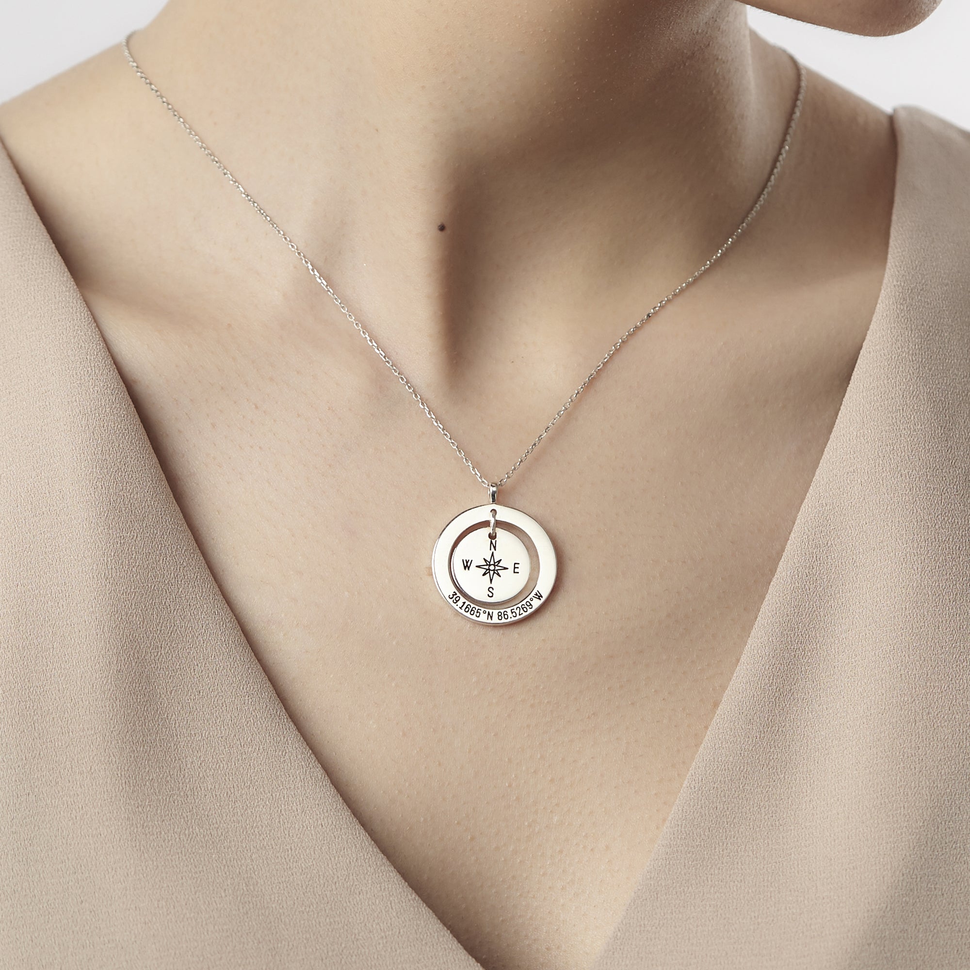 Coordinates Necklace - 18k Gold Plated