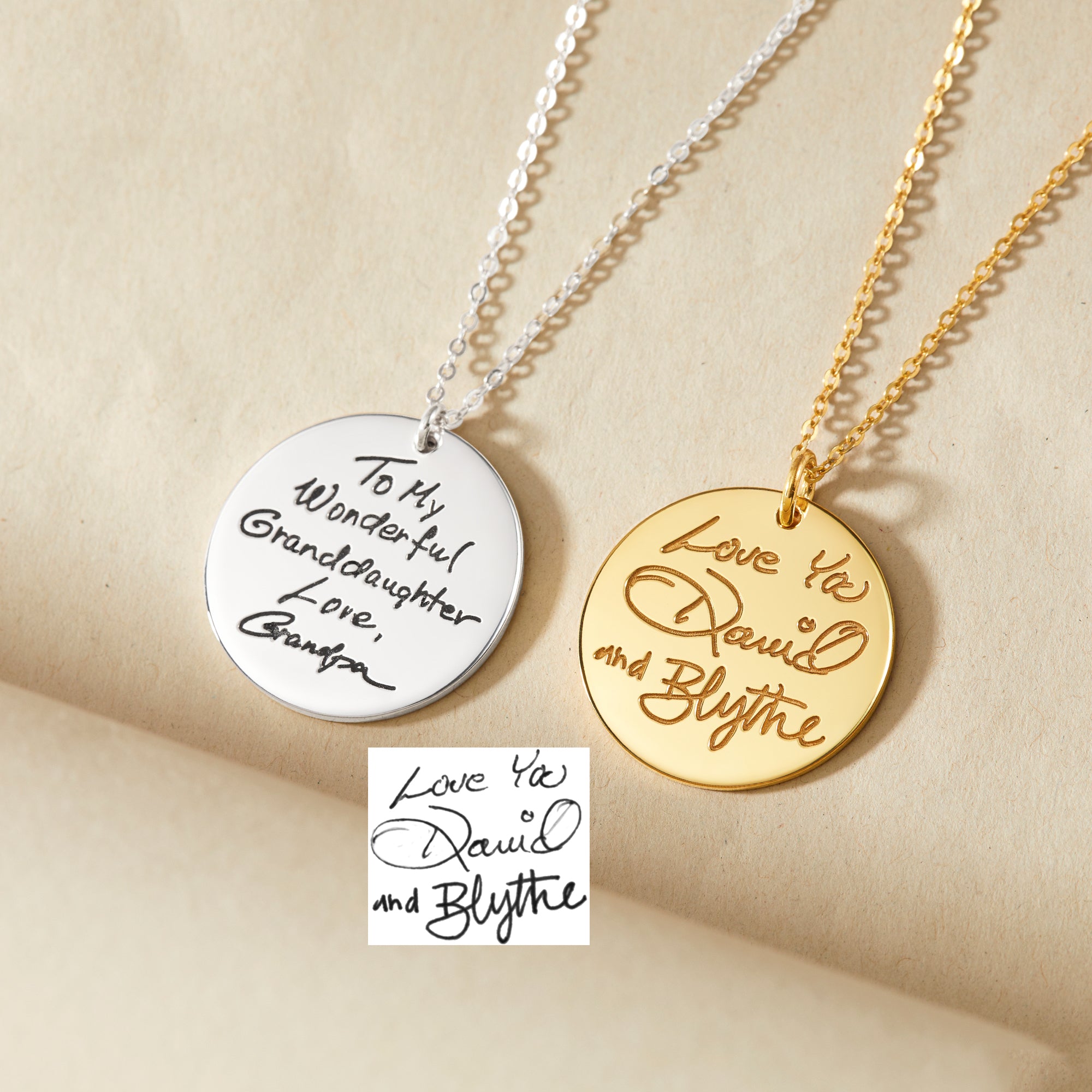 Handwriting Necklace - 18k Gold Plated