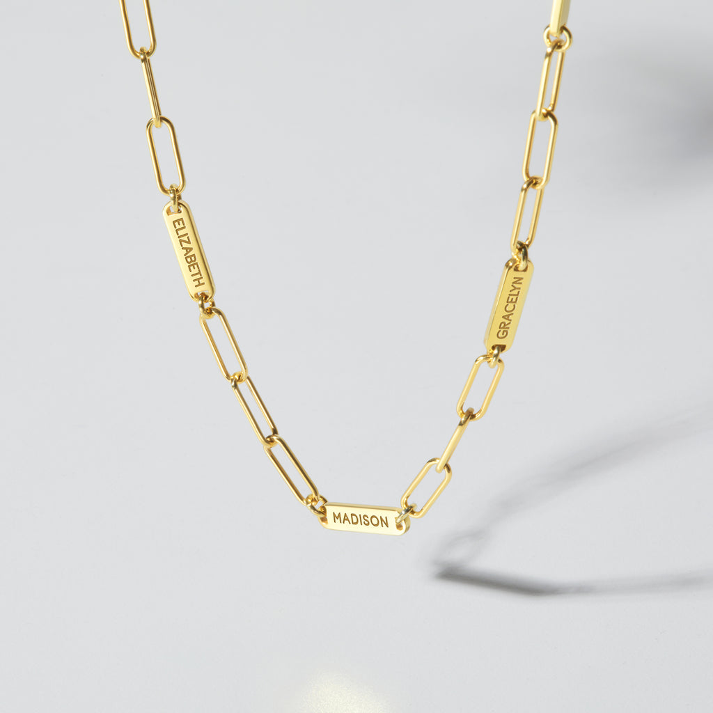 Multiple Name Necklace - 18k Gold Plated